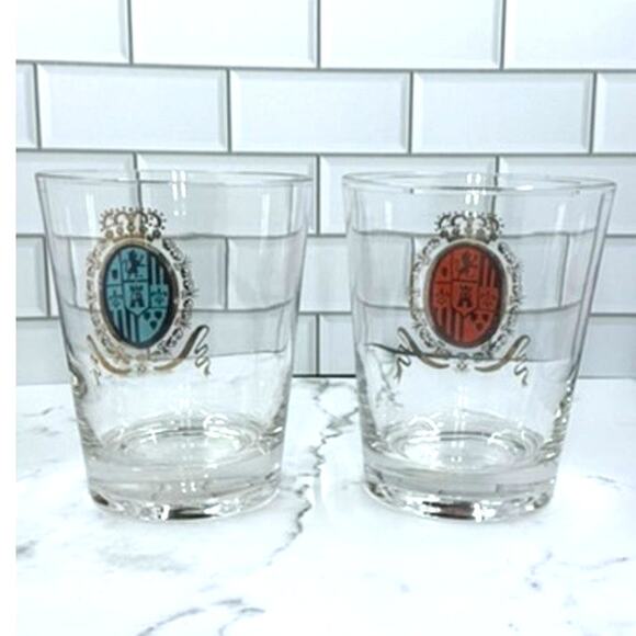 Federal Glass Baronet Castle Shield 2 Piece Set Vintage - Picture 4 of 7